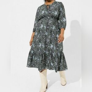 Torrid Tea Length Challis Front Dress - Size 3